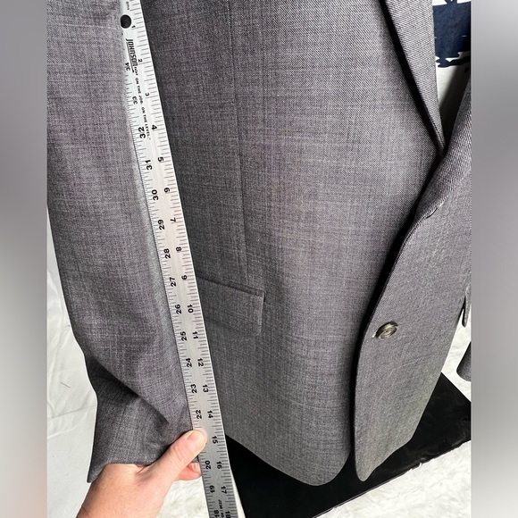 New!! CHAPS Blazer Men 40R Gray 2 Button Suit Jacket - Picture 11 of 15